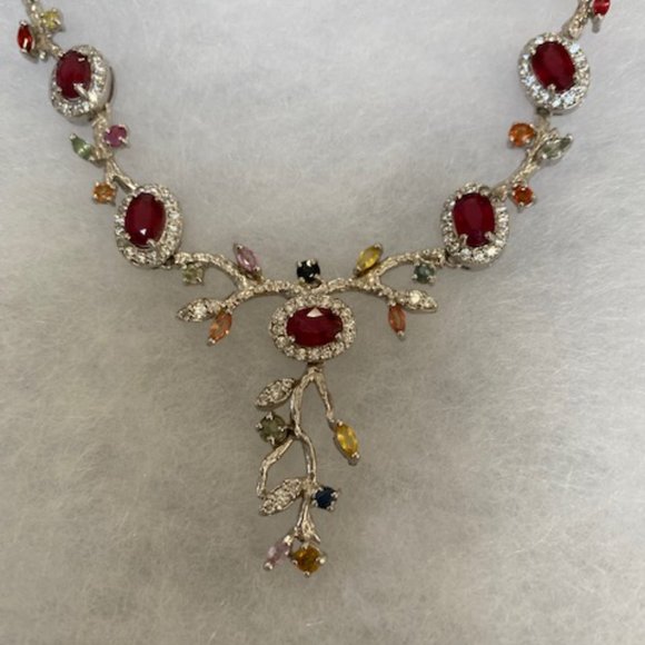 🌸🌟2 X HOST PICK 🌸🌟 NWT GENUINE Tourmaline 14K Gold & Silver Necklace 21 $795 - Picture 4 of 9